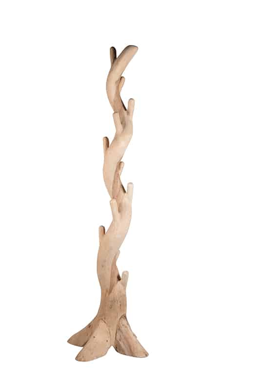 Natural Suar Wood Coat & Bag Stand
