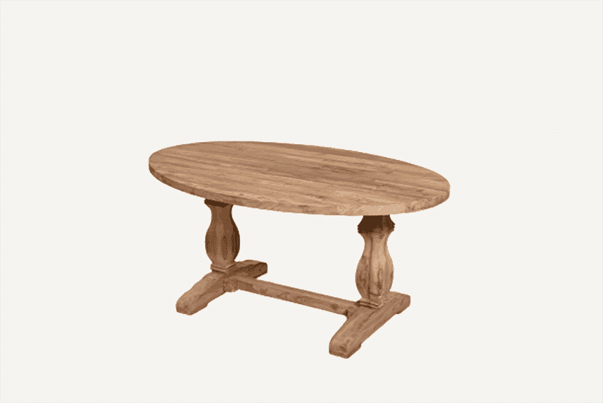 Reclaimed Teak Dining Table | 1.2m Oval Table - 4 Seater