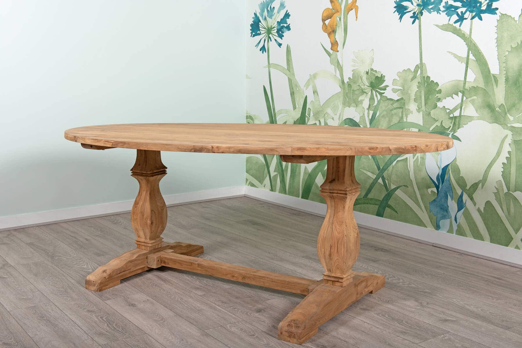 Reclaimed Teak Dining Table | 1.2m Oval Table - 4 Seater