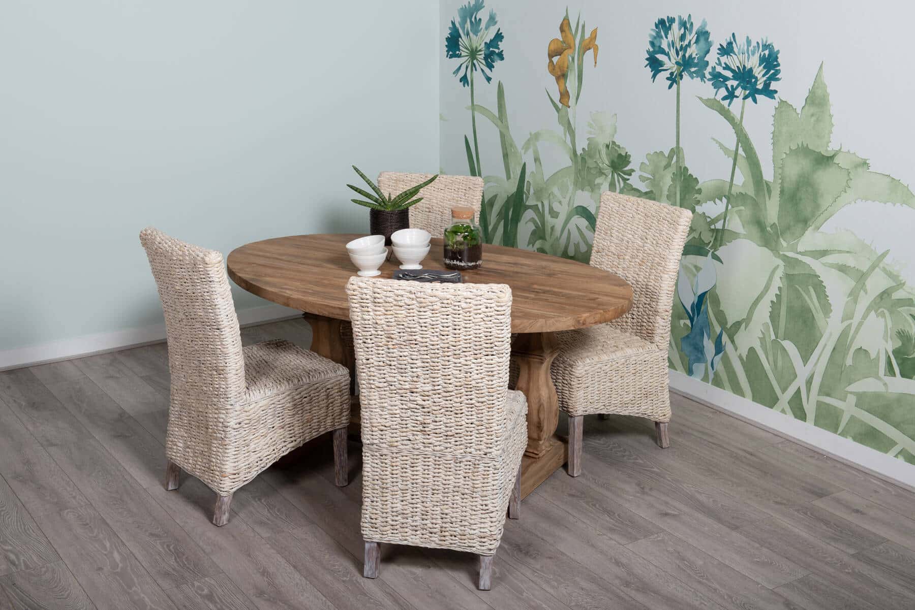 Reclaimed Teak Dining Table | 1.2m Oval Table - 4 Seater