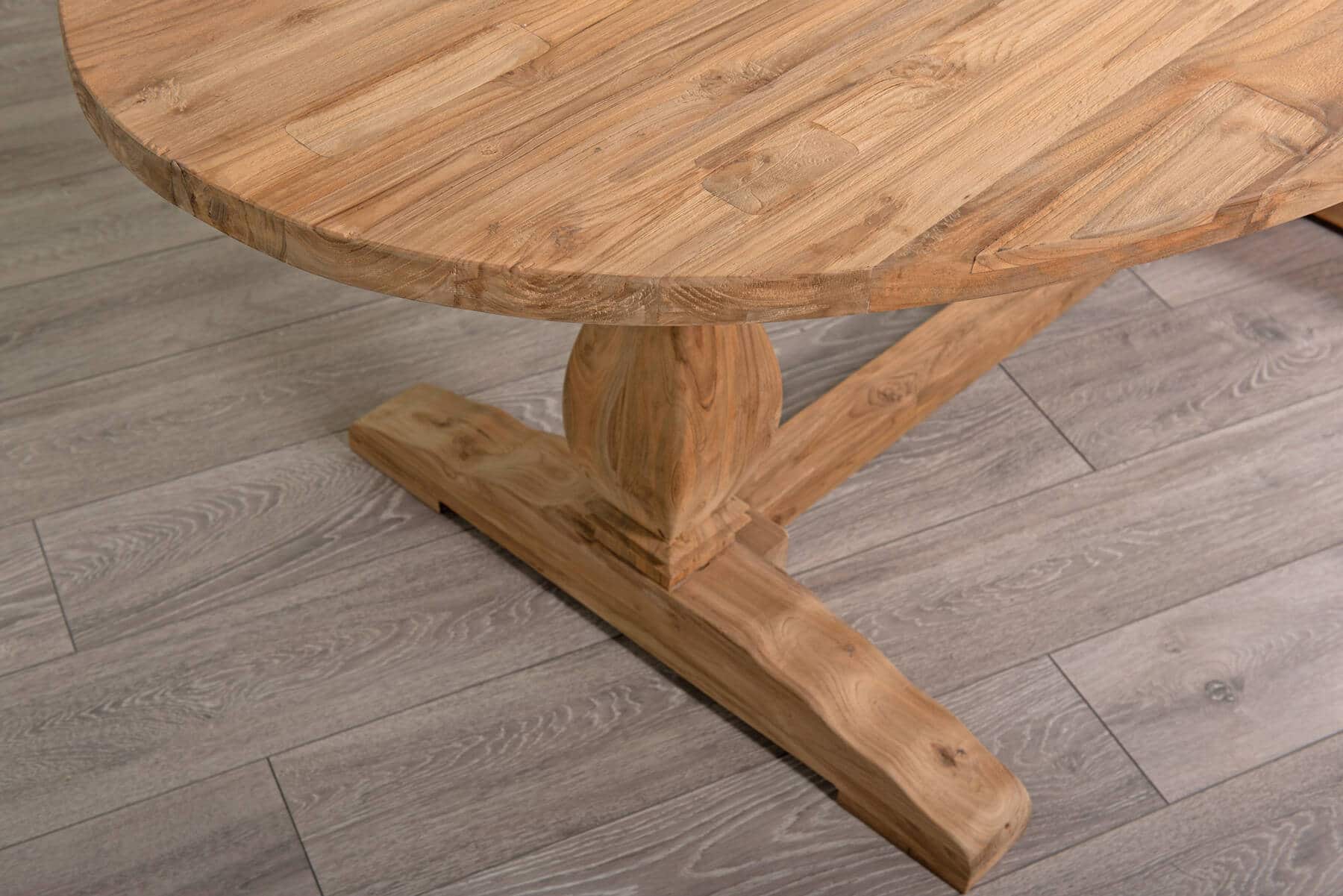 Reclaimed Teak Dining Table | 1.2m Oval Table - 4 Seater