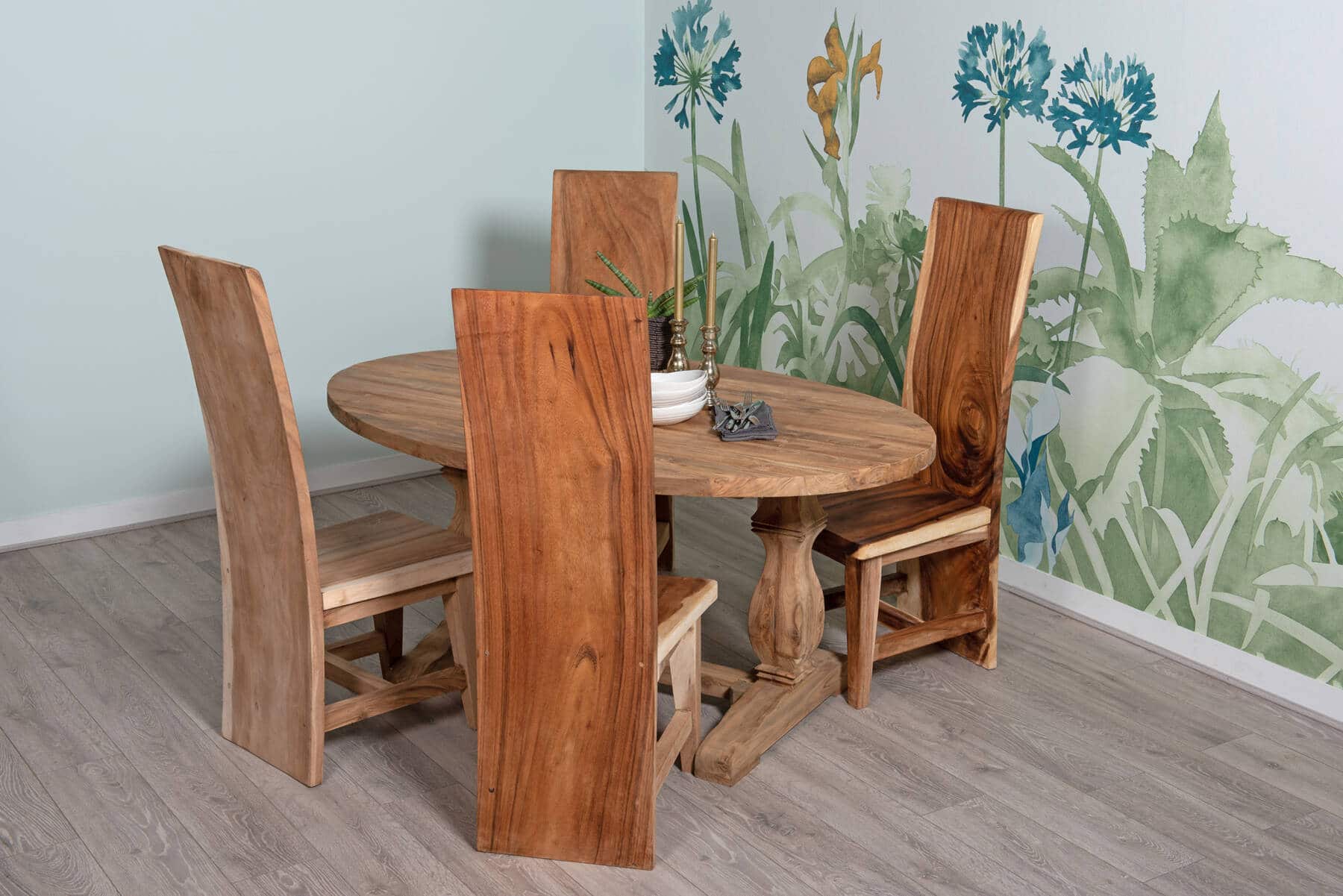 Reclaimed Teak Dining Table | 1.2m Oval Table - 4 Seater
