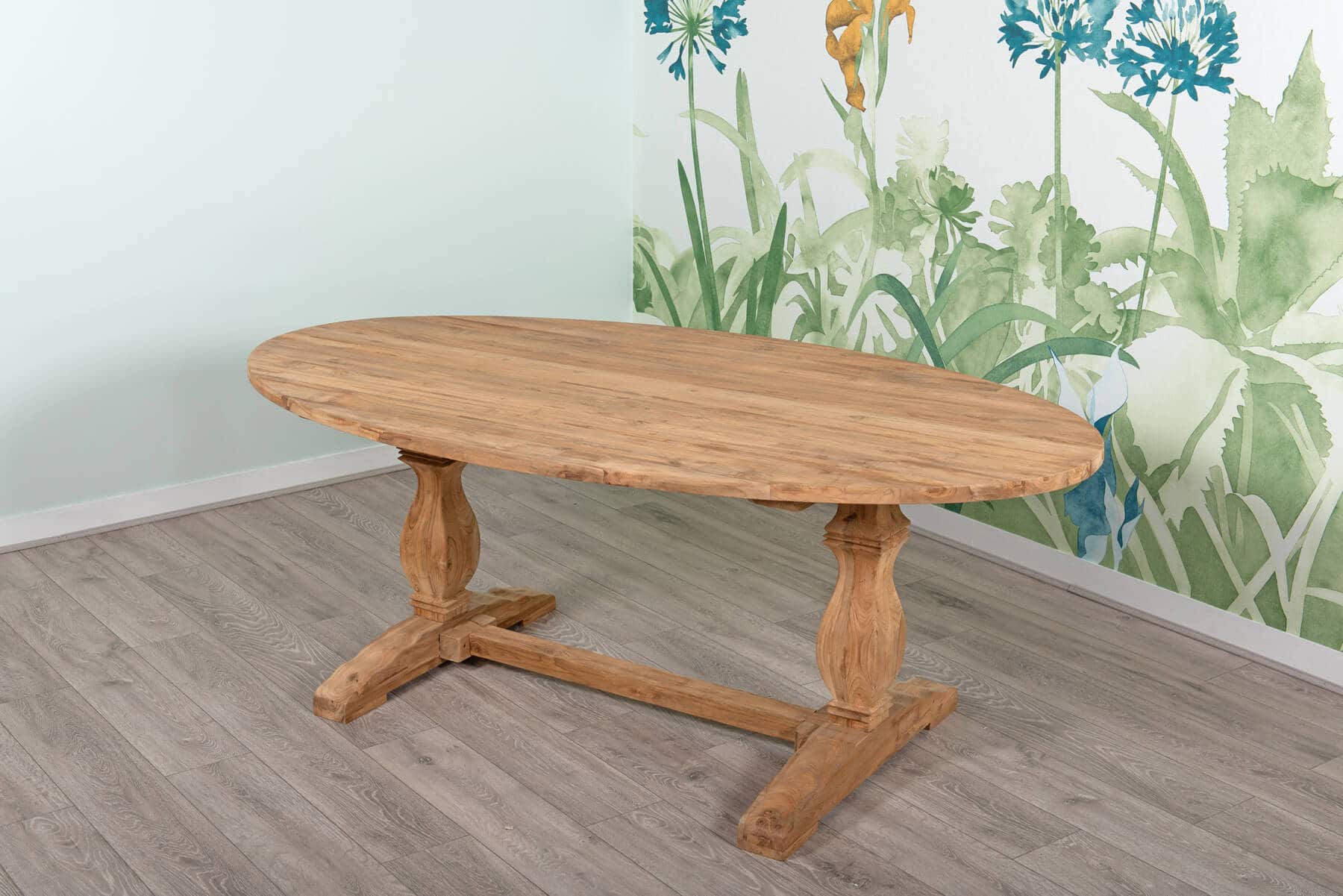 Reclaimed Teak Dining Table | 1.2m Oval Table - 4 Seater
