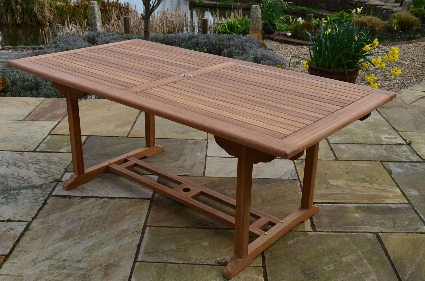 Henley | 1.6m Rectangular Teak Garden Dining Table | Seats 6 to 8 People