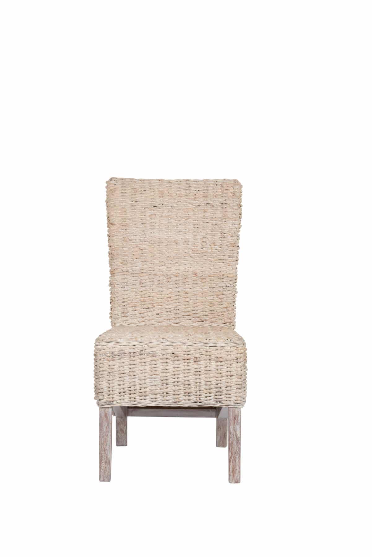 2 Seater Dining Set | 80cm Square Reclaimed Teak Dining Table with 2 Whitewash Banana Leaf Dining Chairs