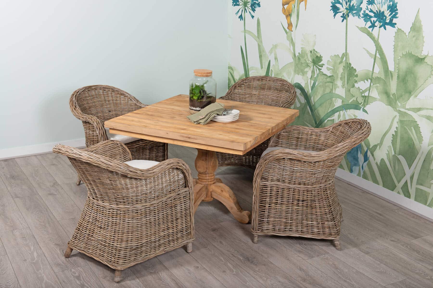 Reclaimed Teak Dining Table | 1m Square - 4 Seater