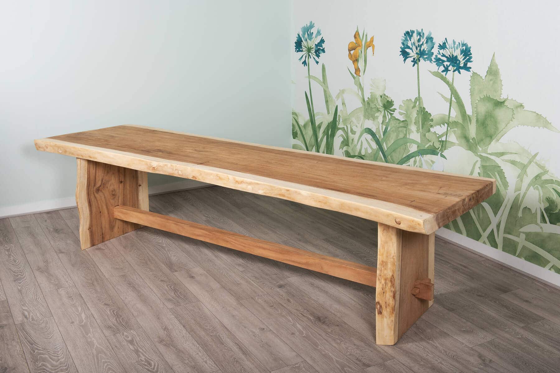 12 Seater 3m Live Edge Dining Set | with 12 Live Edge Parallel Back Dining Chairs