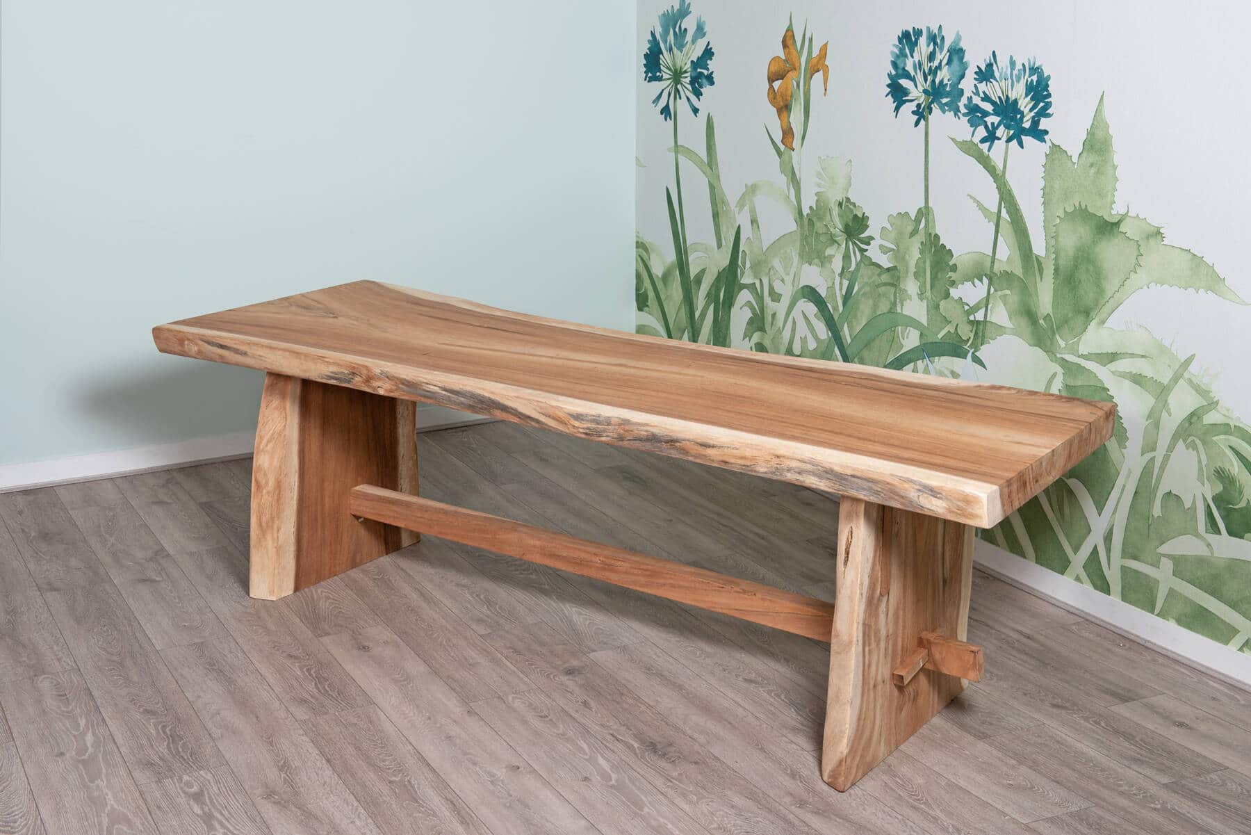 12 Seater 3m Live Edge Dining Set | with 12 Live Edge Parallel Back Dining Chairs