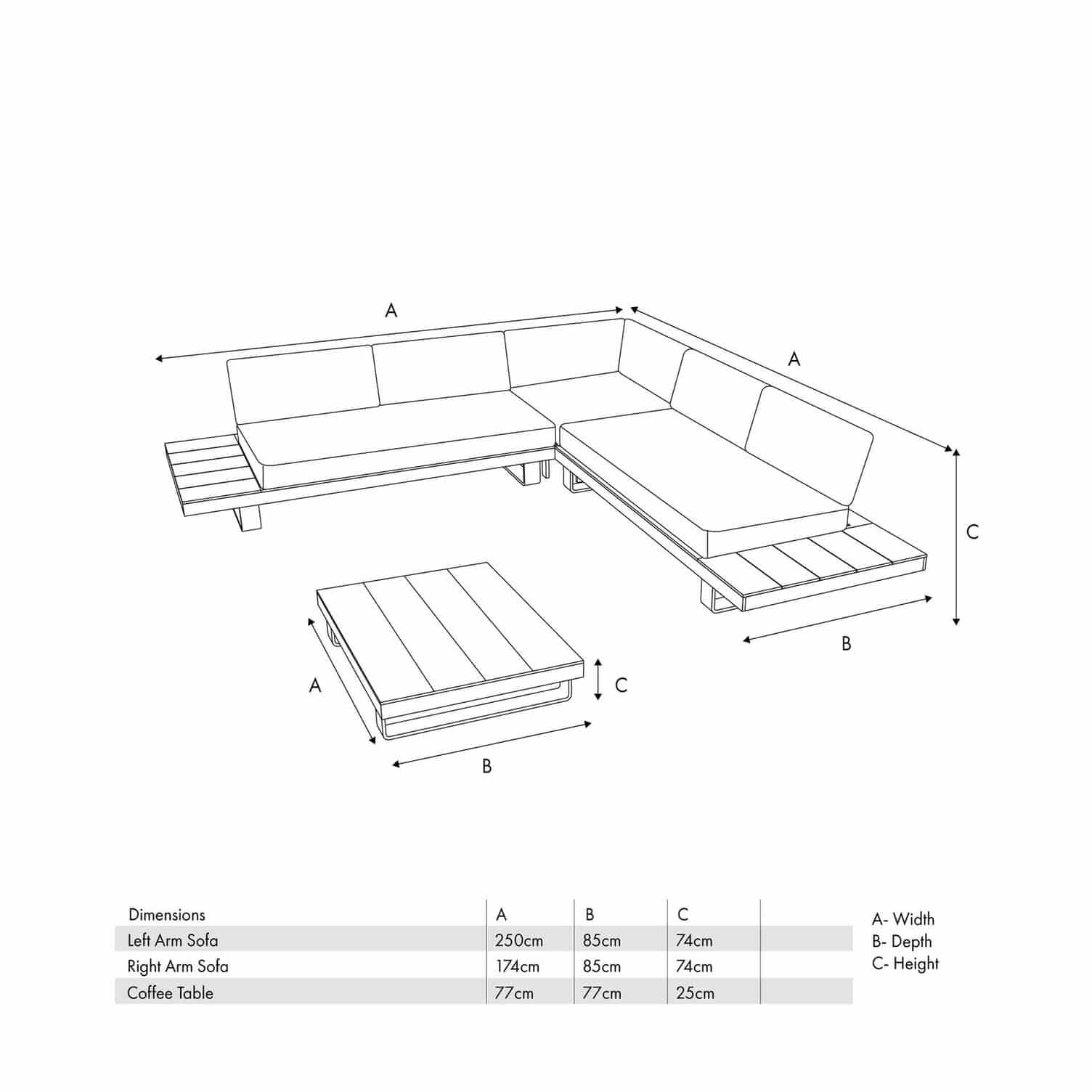 Osaka Latte Outdoor Corner Seating Set