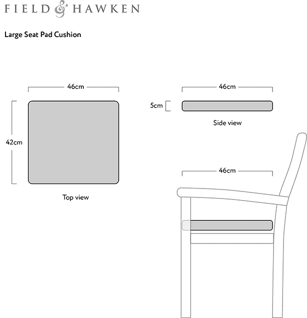 Large Seat Pad Cushion for Garden Chairs - Pack of 2