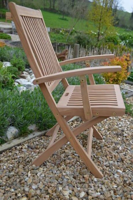 6 Seater Acle Teak Garden Dining Set - Acle 1.6m Oval Fixed Table with 2 Premium Folding Armchairs and 4 Premium Folding Chairs