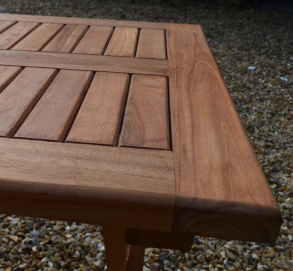 2 Seater Malvern Teak Garden Dining Set - Malvern 70cm Square Folding Table with 2 Teak Folding Armchairs