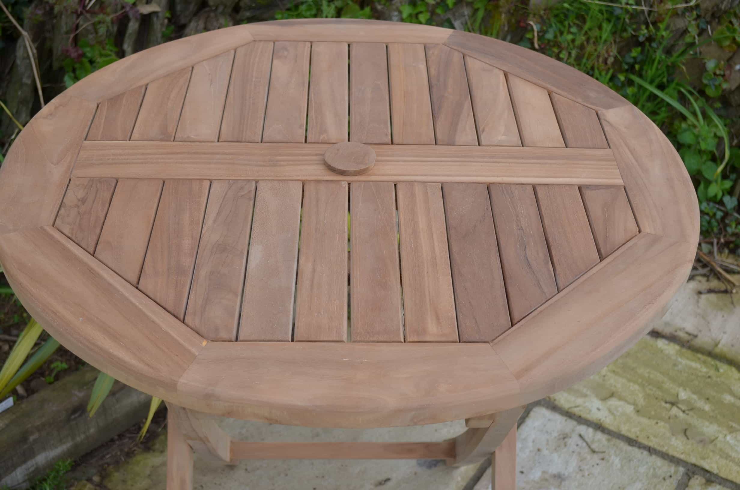 Mortimer | 80cm Round Folding Teak Garden Dining Table | 2 to 4 Seater