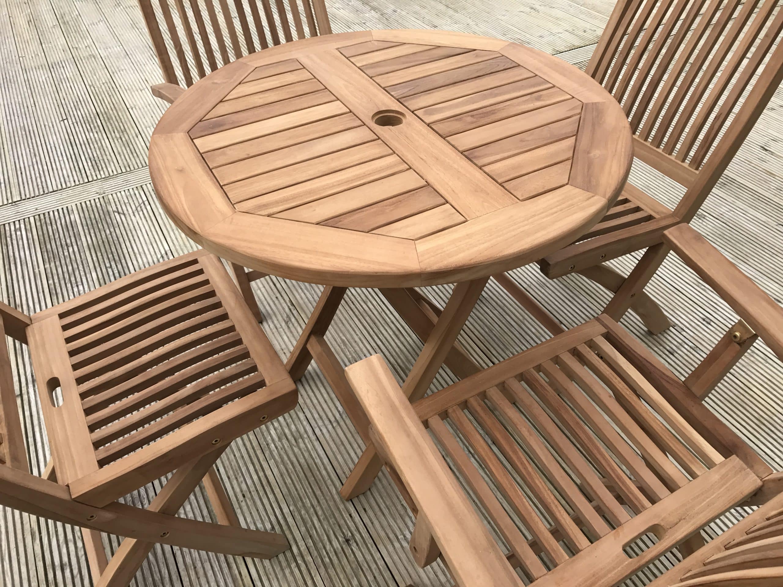 Mortimer | 80cm Round Folding Teak Garden Dining Table | 2 to 4 Seater