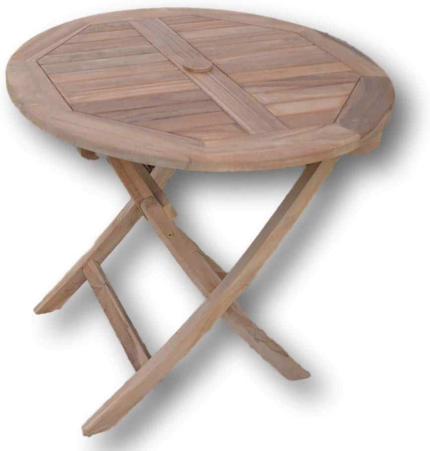 Mortimer | 80cm Round Folding Teak Garden Dining Table | 2 to 4 Seater