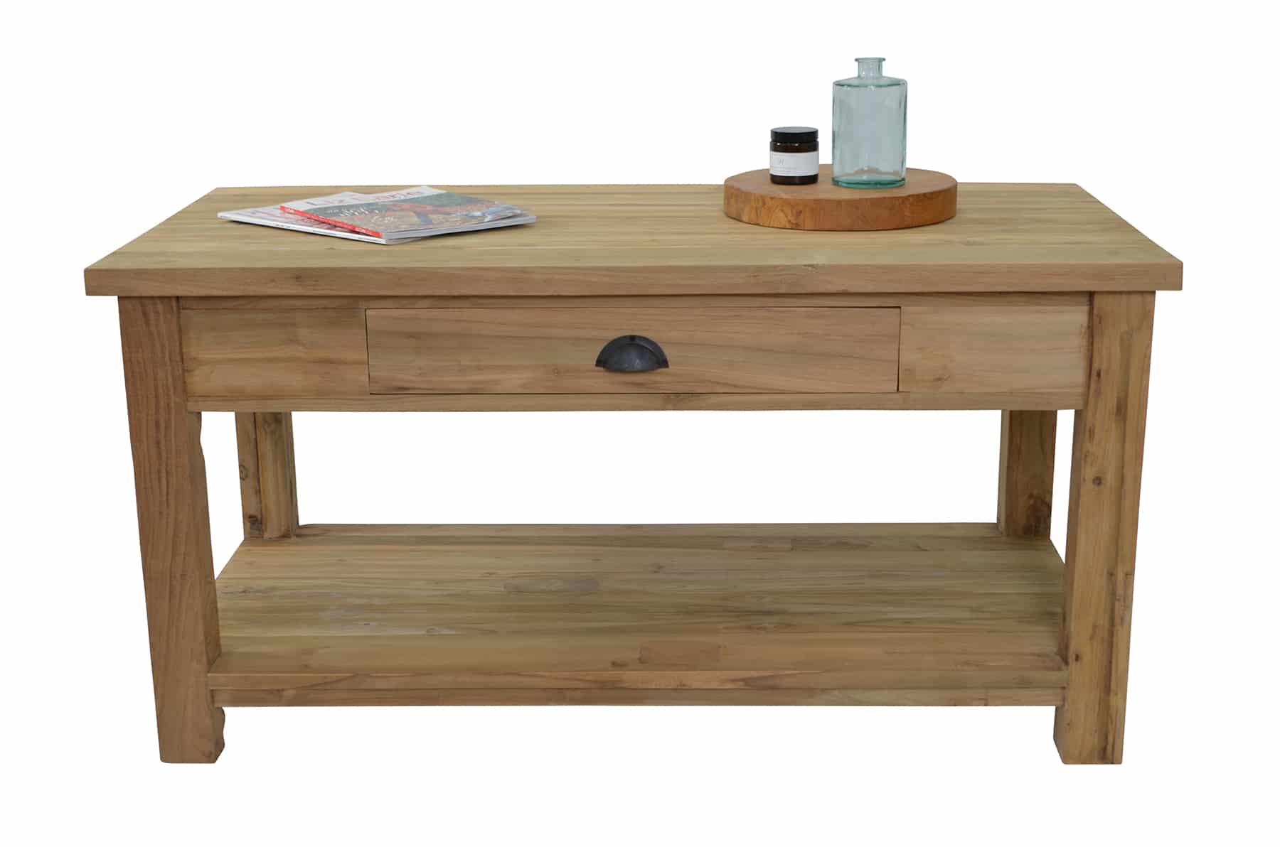 Reclaimed Teak Coffee Table with Drawer