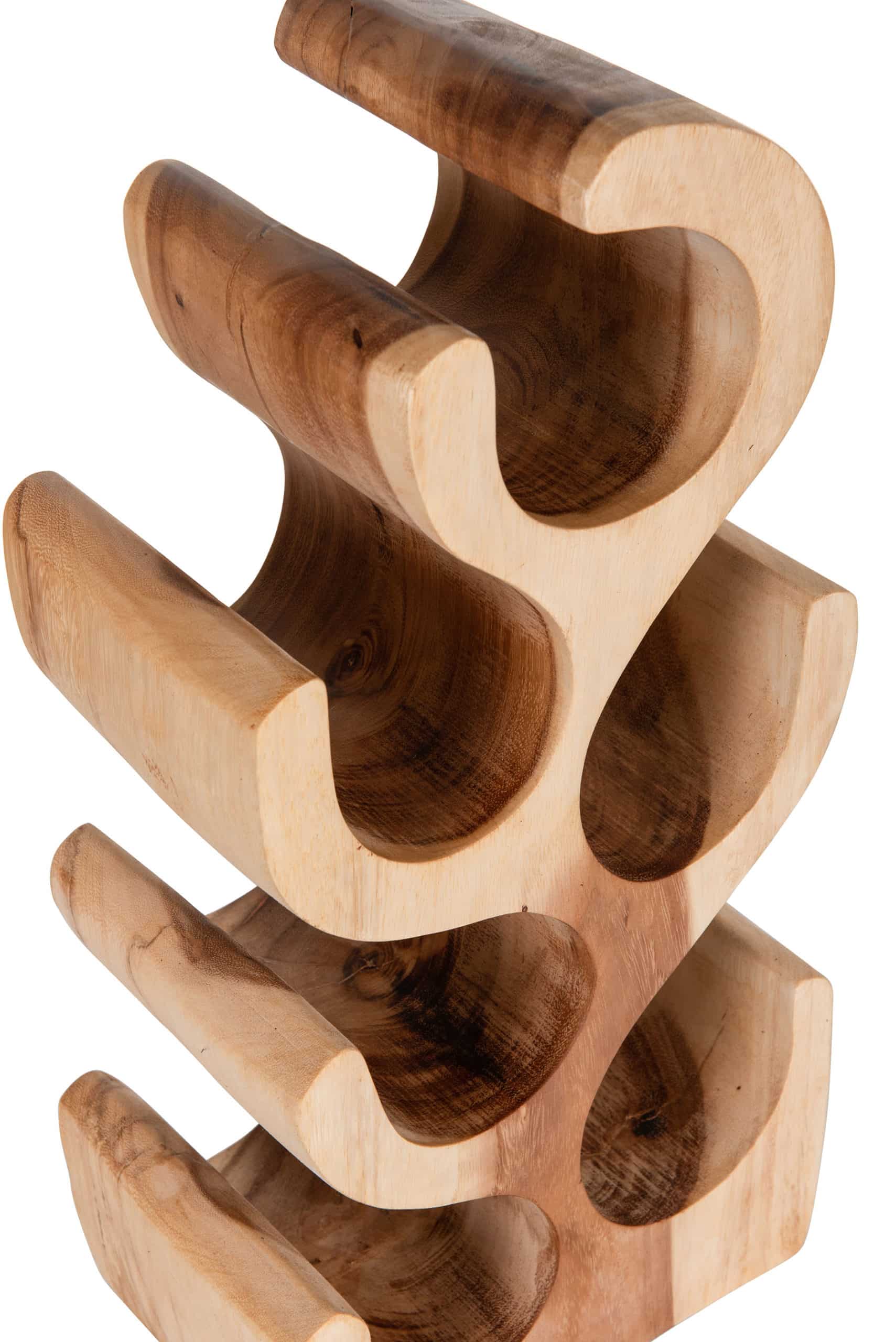 Suar Wood Wine Rack - 6 Bottle