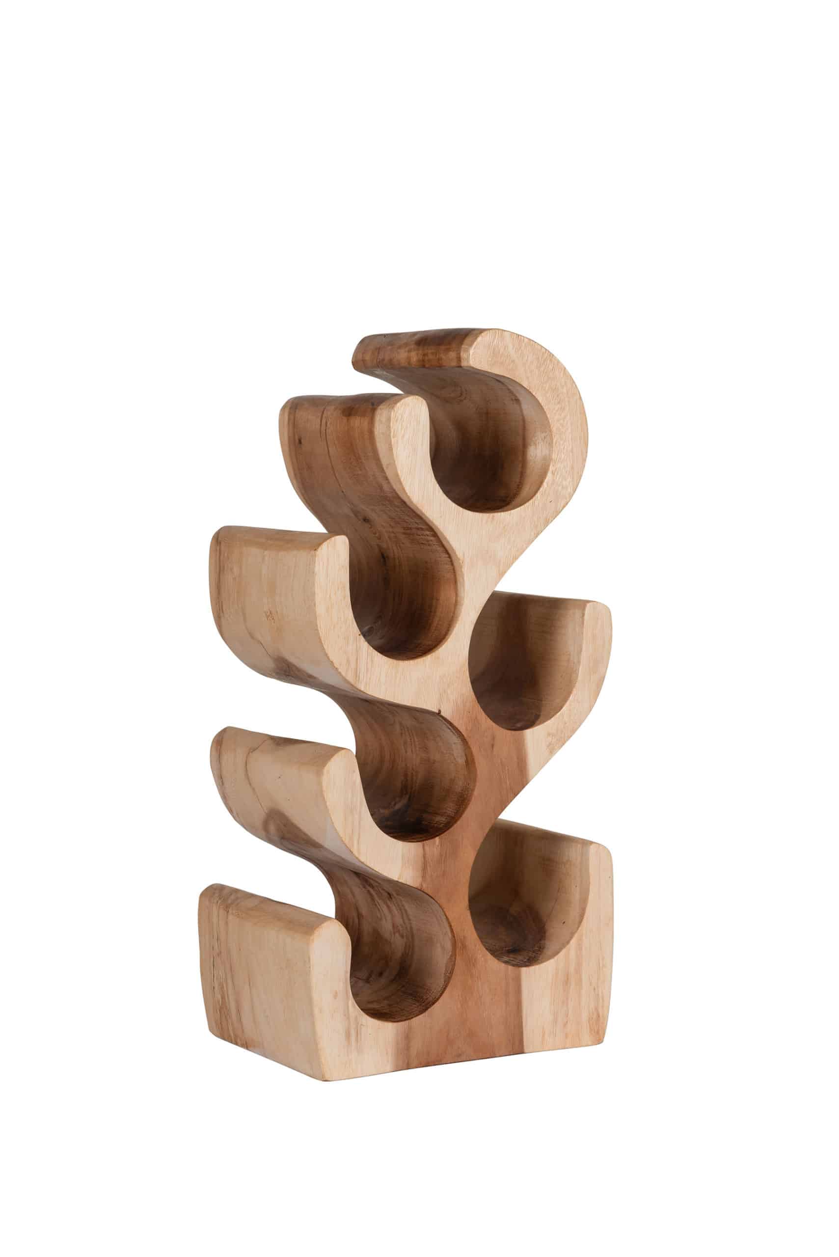 Suar Wood Wine Rack - 6 Bottle