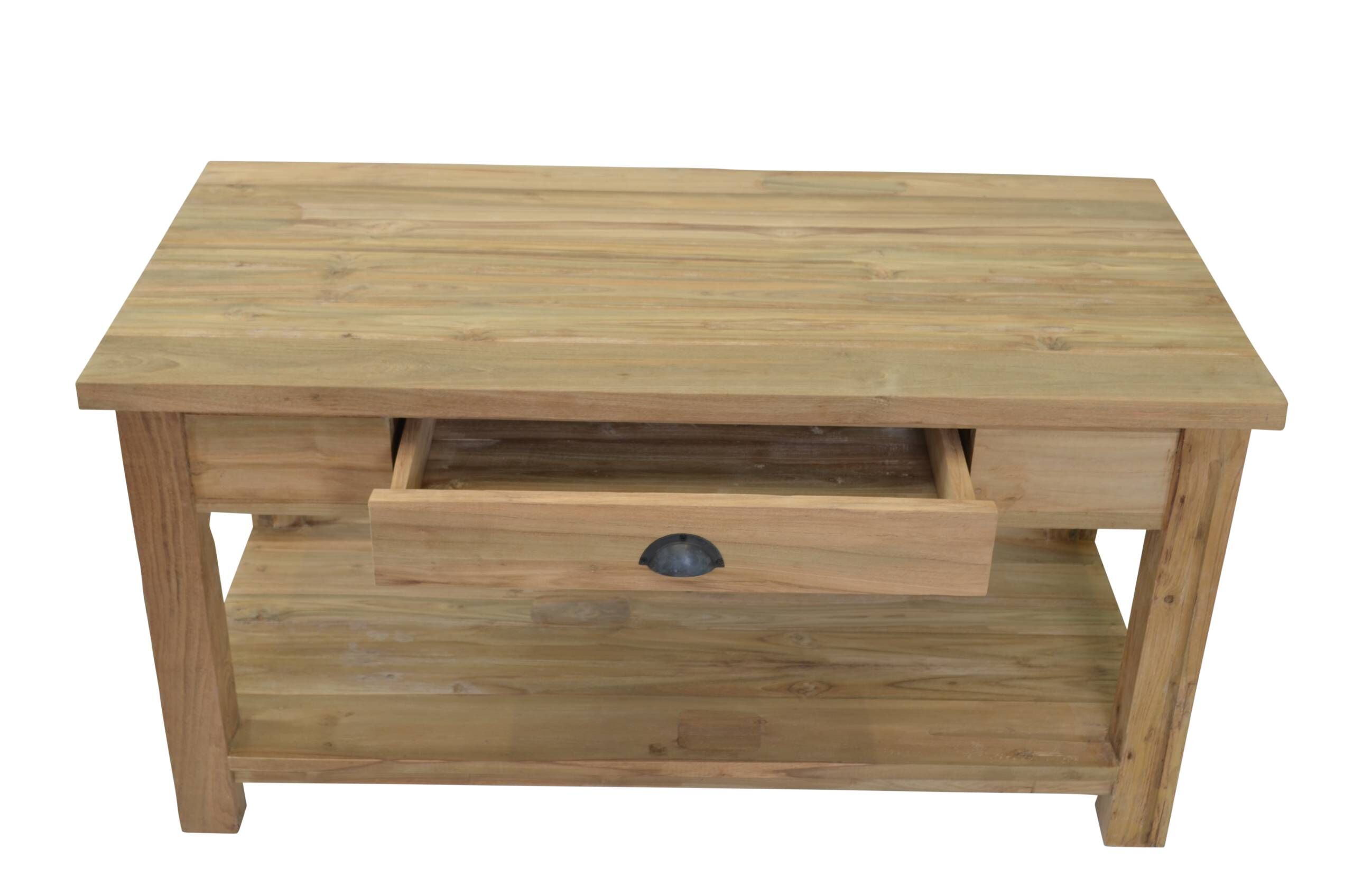 Reclaimed Teak Coffee Table with Drawer
