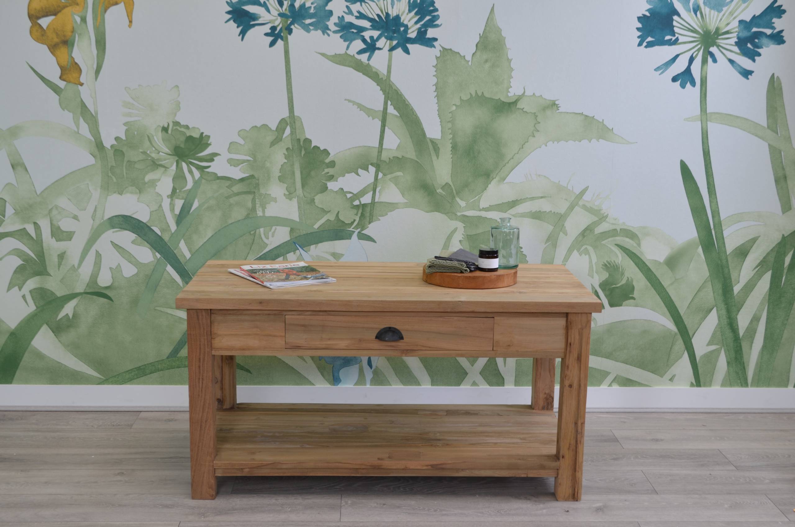 Reclaimed Teak Coffee Table with Drawer
