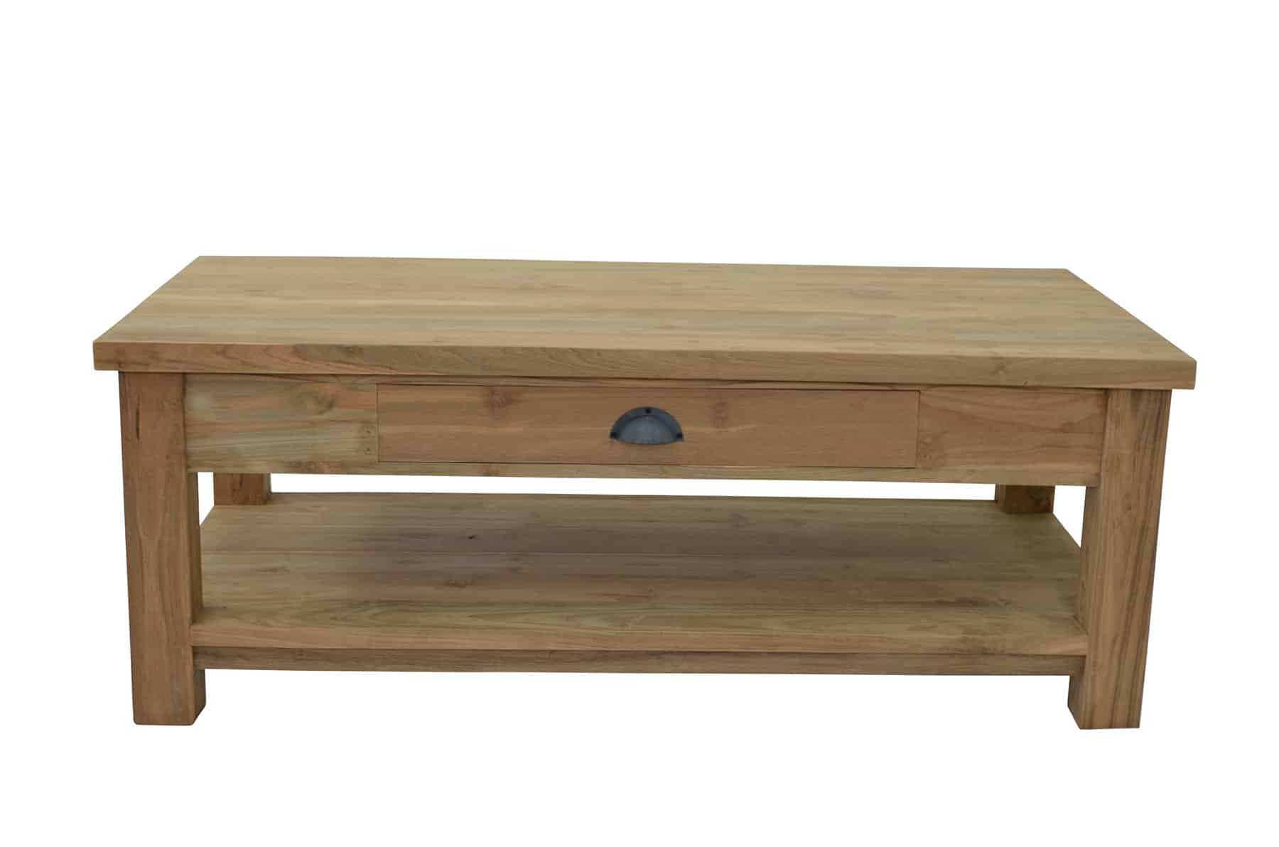 Reclaimed Teak TV Unit or Coffee Table with Shelf and Drawer