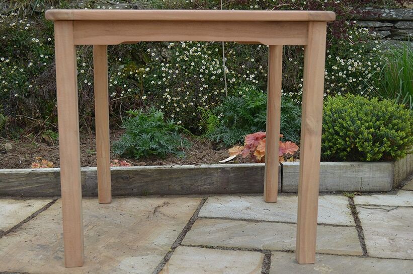 Teak Garden Dining Set | 4 Seater Set | Romsey 80cm Square Fixed Table with 4 Teak Folding Armchairs