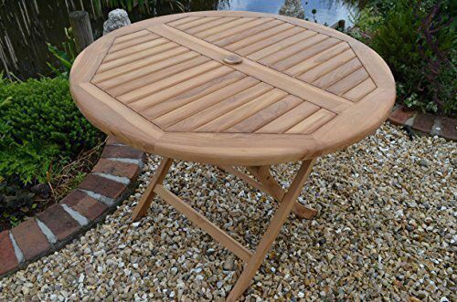 Mortimer | 1m Round Folding Teak Garden Dining Table | 4 Seater