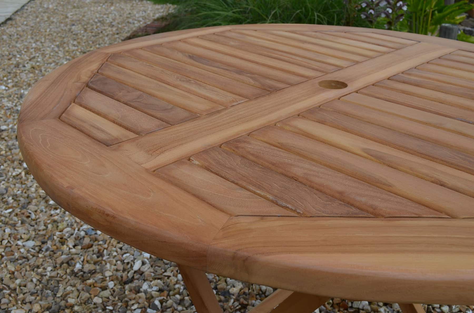 Mortimer | 1m Round Folding Teak Garden Dining Table | 4 Seater