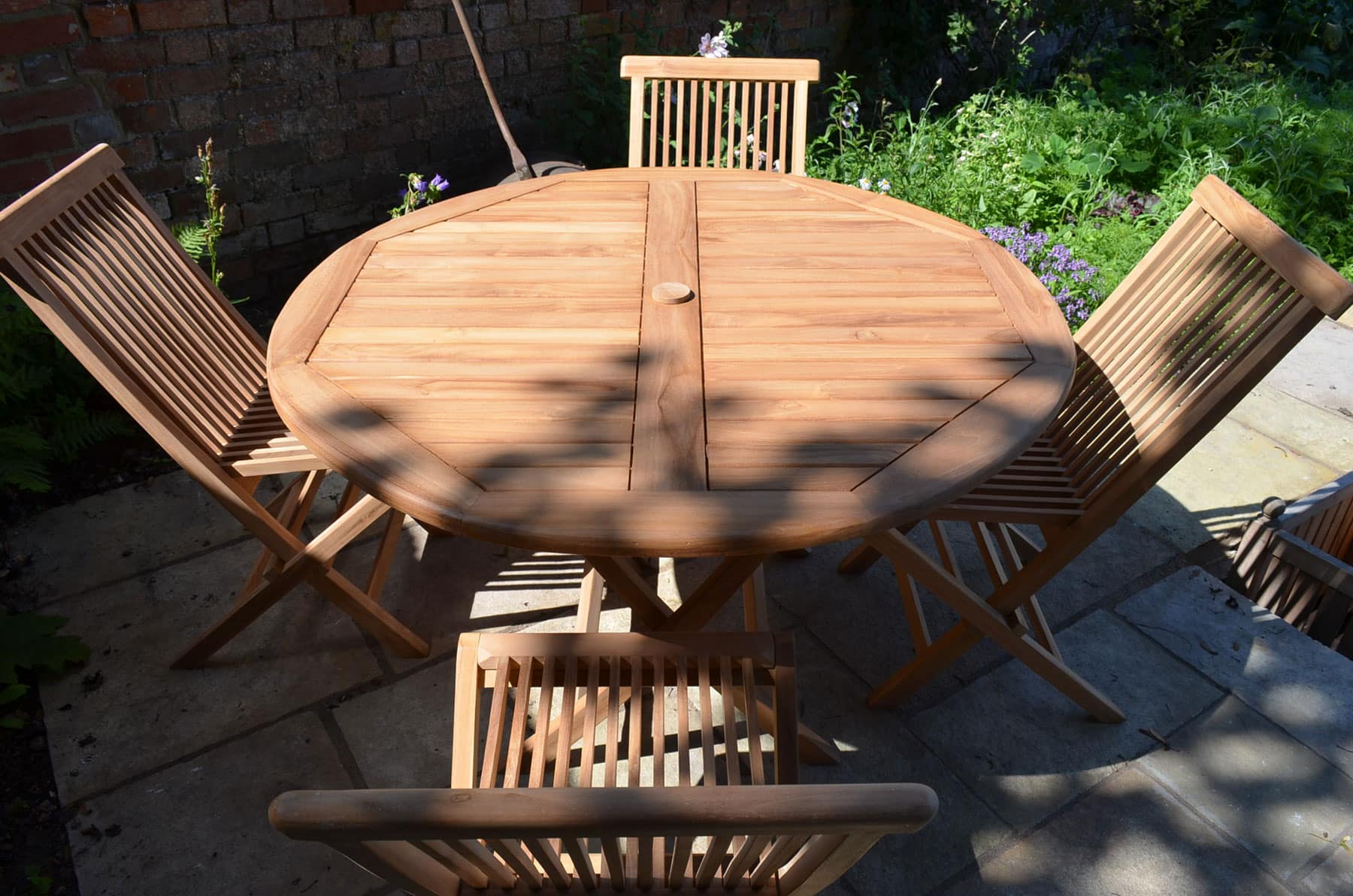 Mortimer | 1m Round Folding Teak Garden Dining Table | 4 Seater