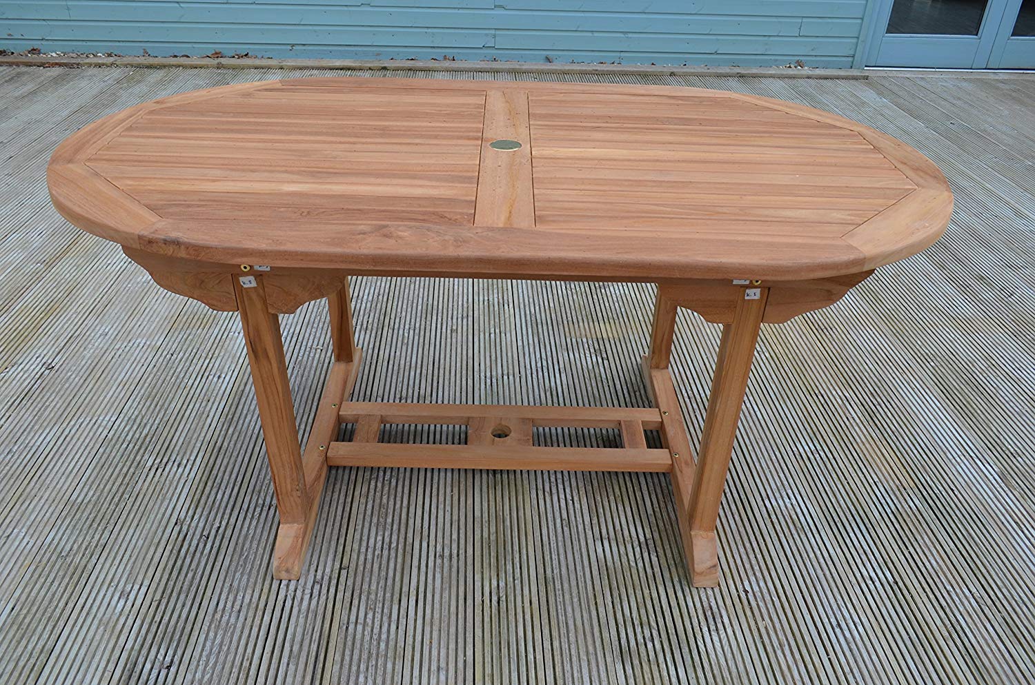 Acle | 1.9m Oval Fixed Teak Garden Dining Table | 6 to 8 Seater