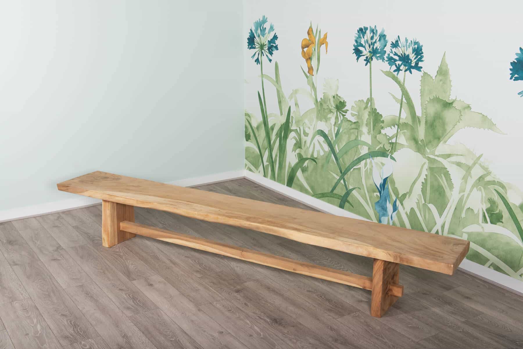 10 Seater Live Edge Dining Set | 2.5m Solid Wood Live Edge Dining Table with 2 x 2.5m Live Edge Benches