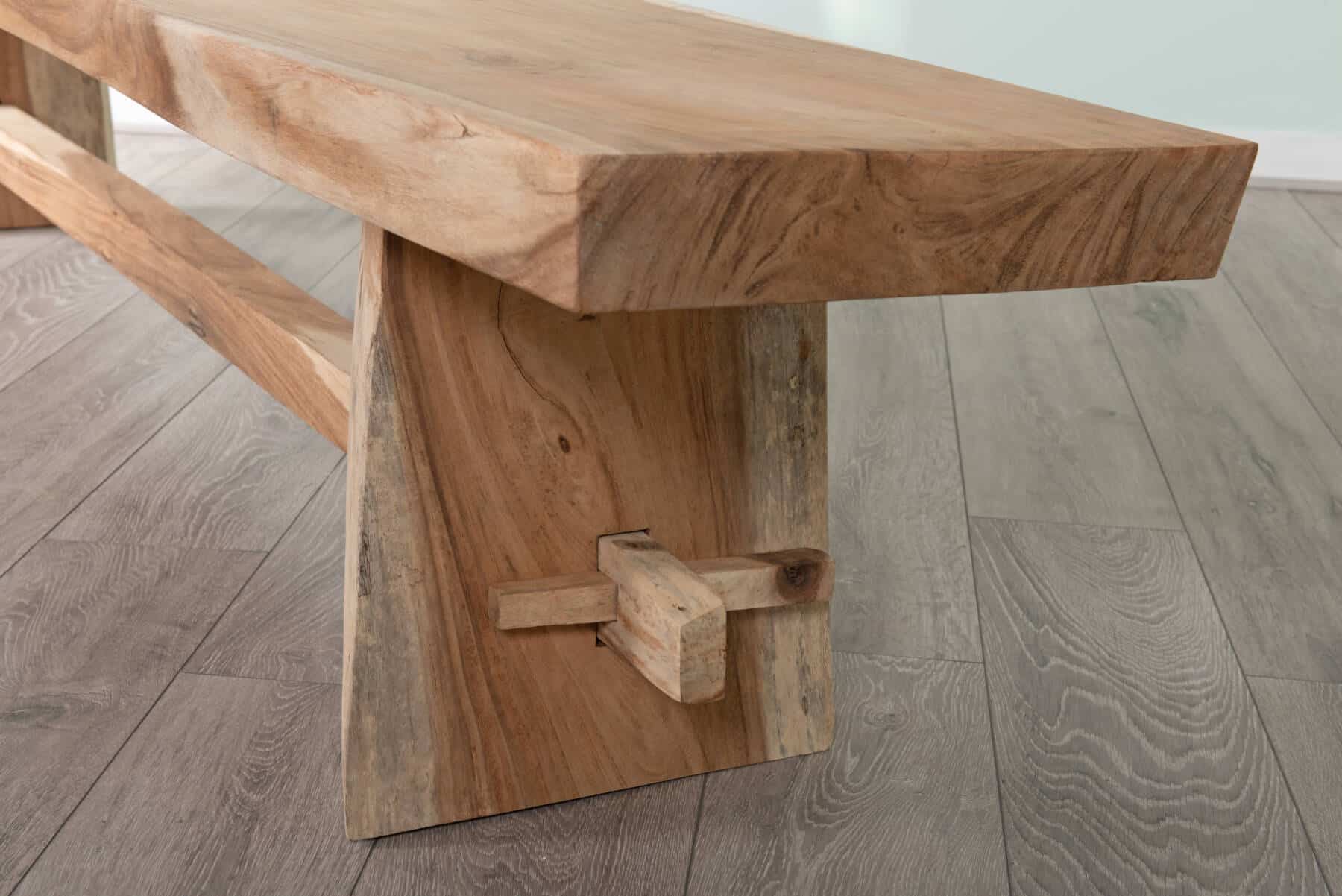 10 Seater Live Edge Dining Set | 2.5m Solid Wood Live Edge Dining Table with 2 x 2.5m Live Edge Benches