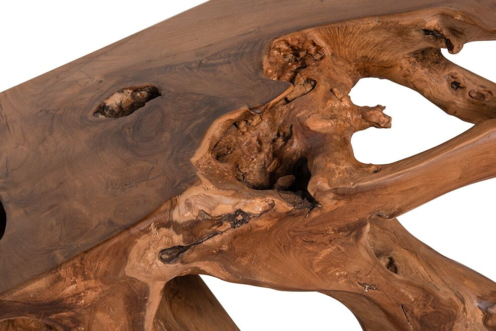 Natural Teak Root Console Table