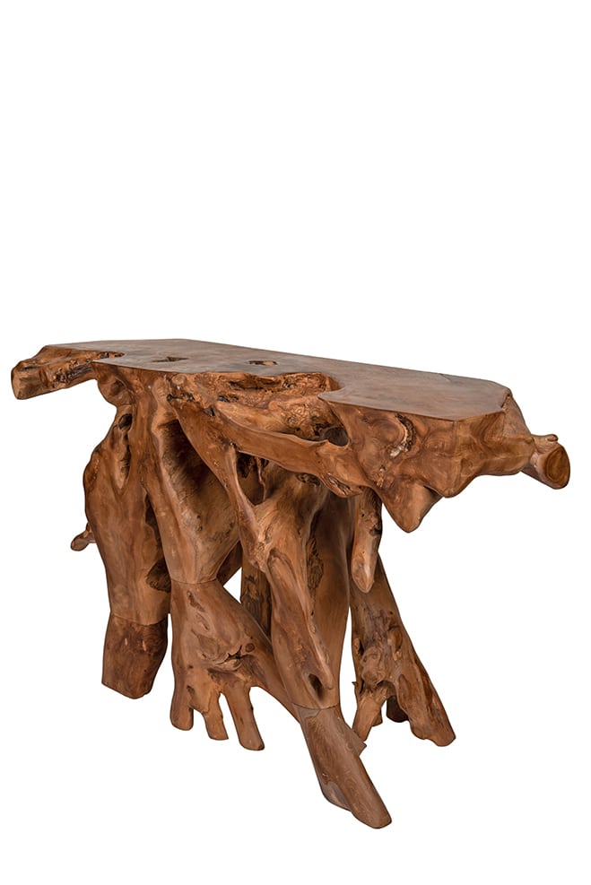 Natural Teak Root Console Table