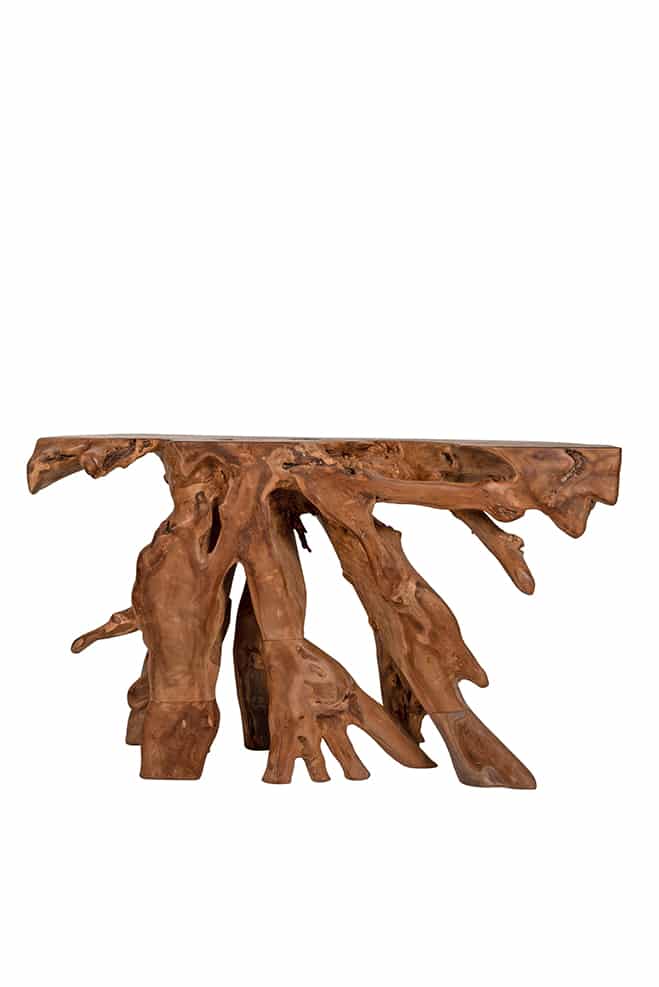 Natural Teak Root Console Table
