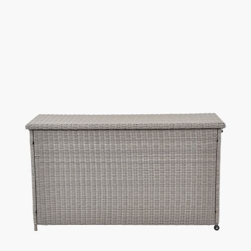 Large cushion storage box slate brey rattan