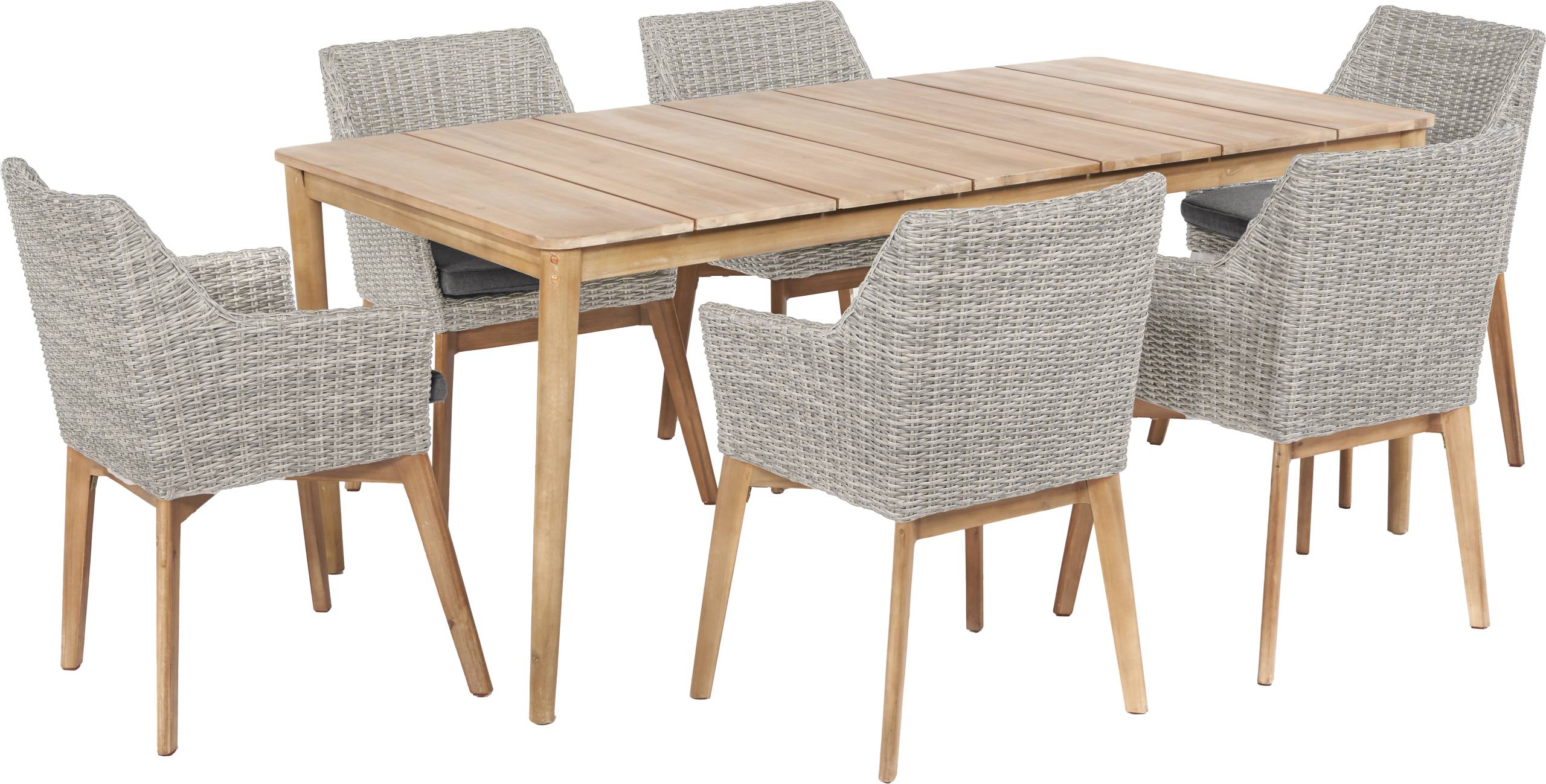 Larissa Dining Set Light Kubu Grey