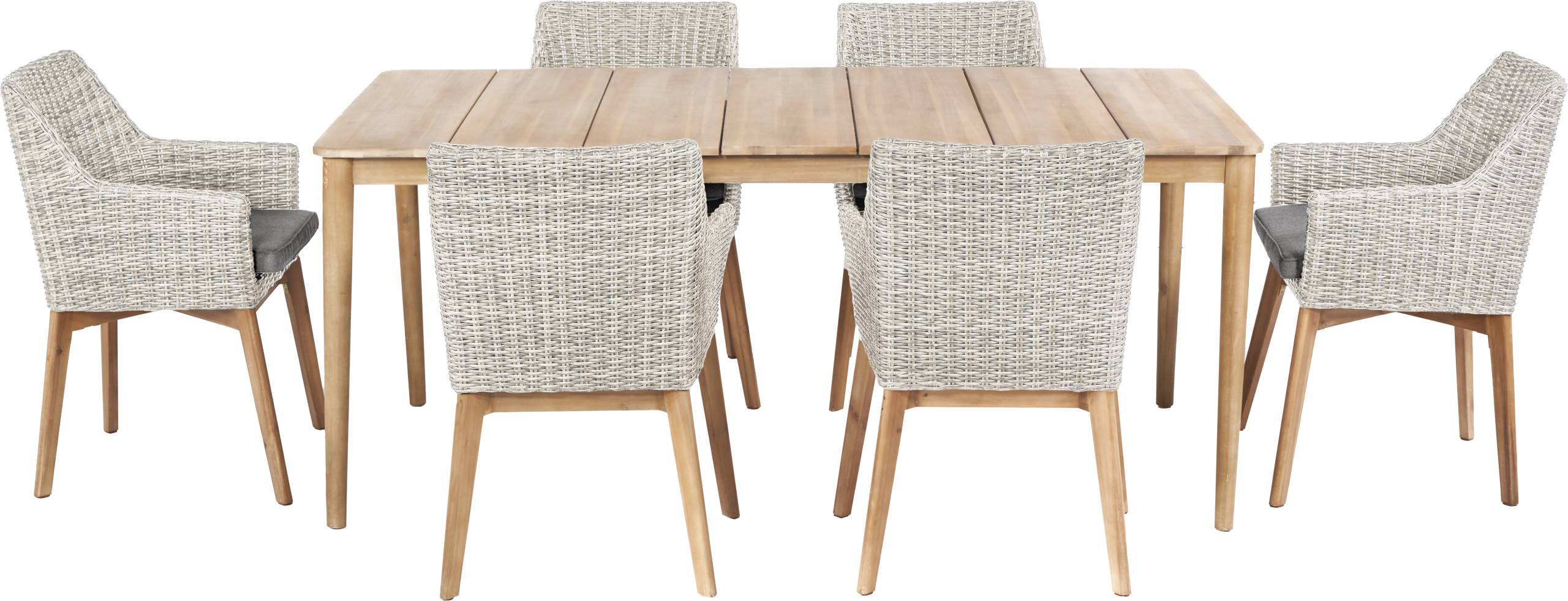 Larissa Dining Set Light Kubu Grey