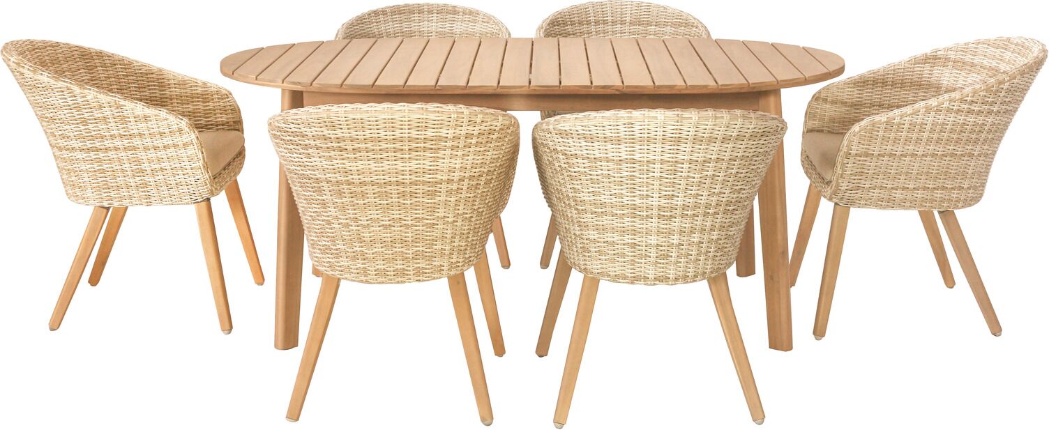 Cabon Outdoor 6 Seater Dining Set