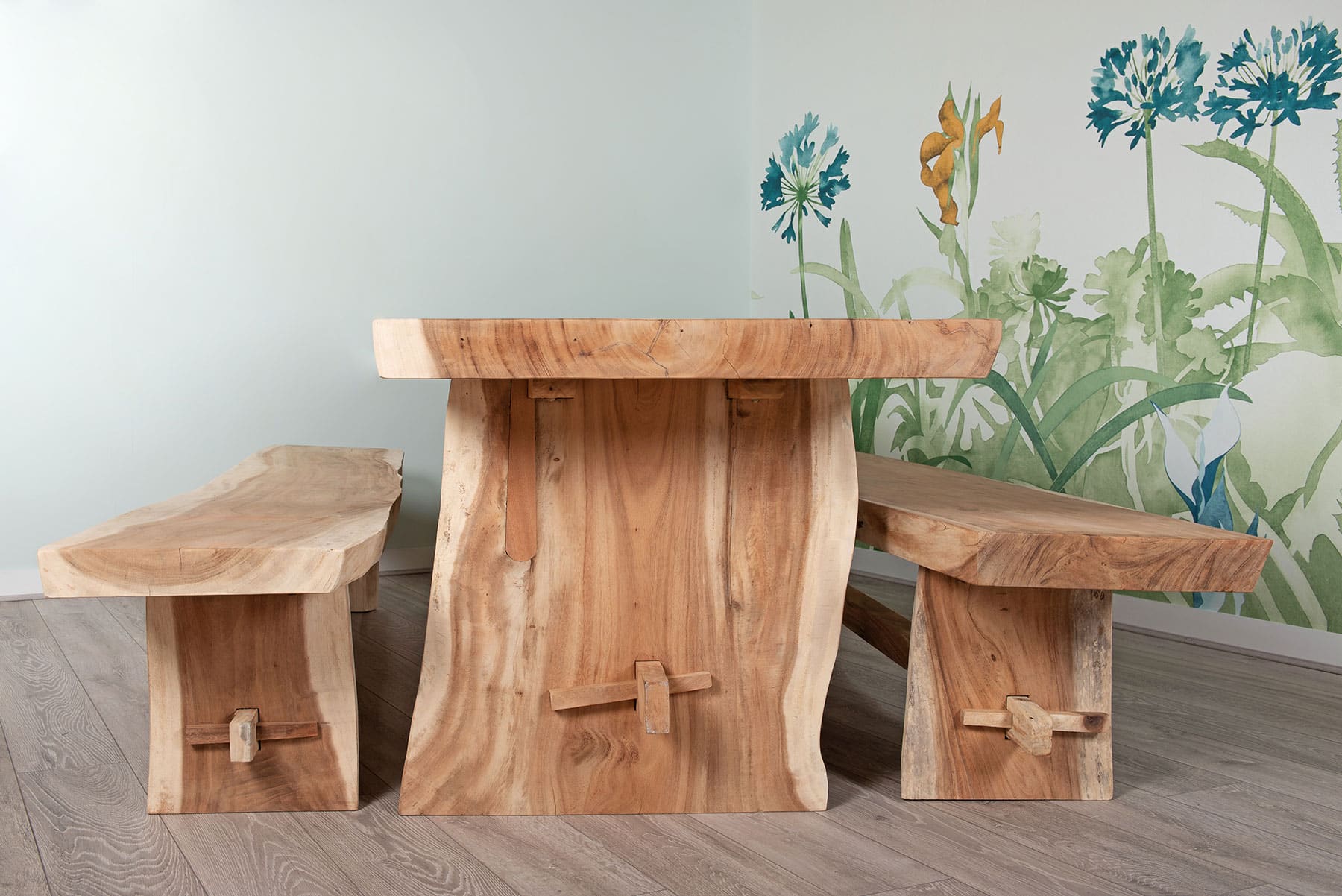 1.5m Live Edge Bench - Dining or Hallway Bench - Seats 3 People