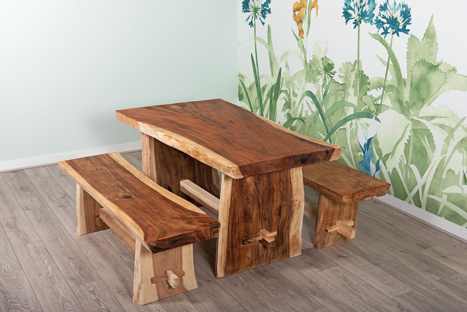 1.5m Live Edge Bench - Dining or Hallway Bench - Seats 3 People