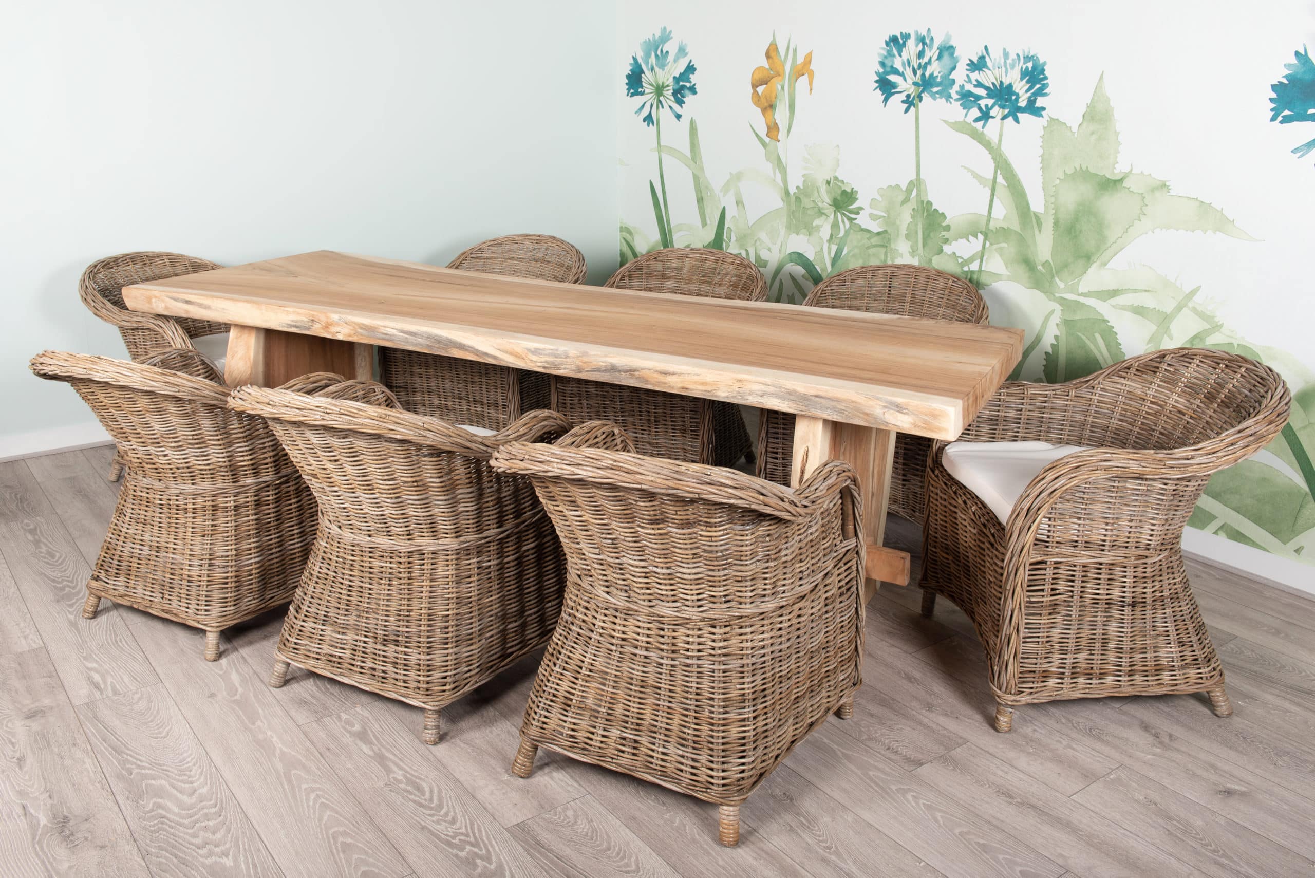 2.5m Live Edge Dining Table - Suar Wood - Seats up to 10 People