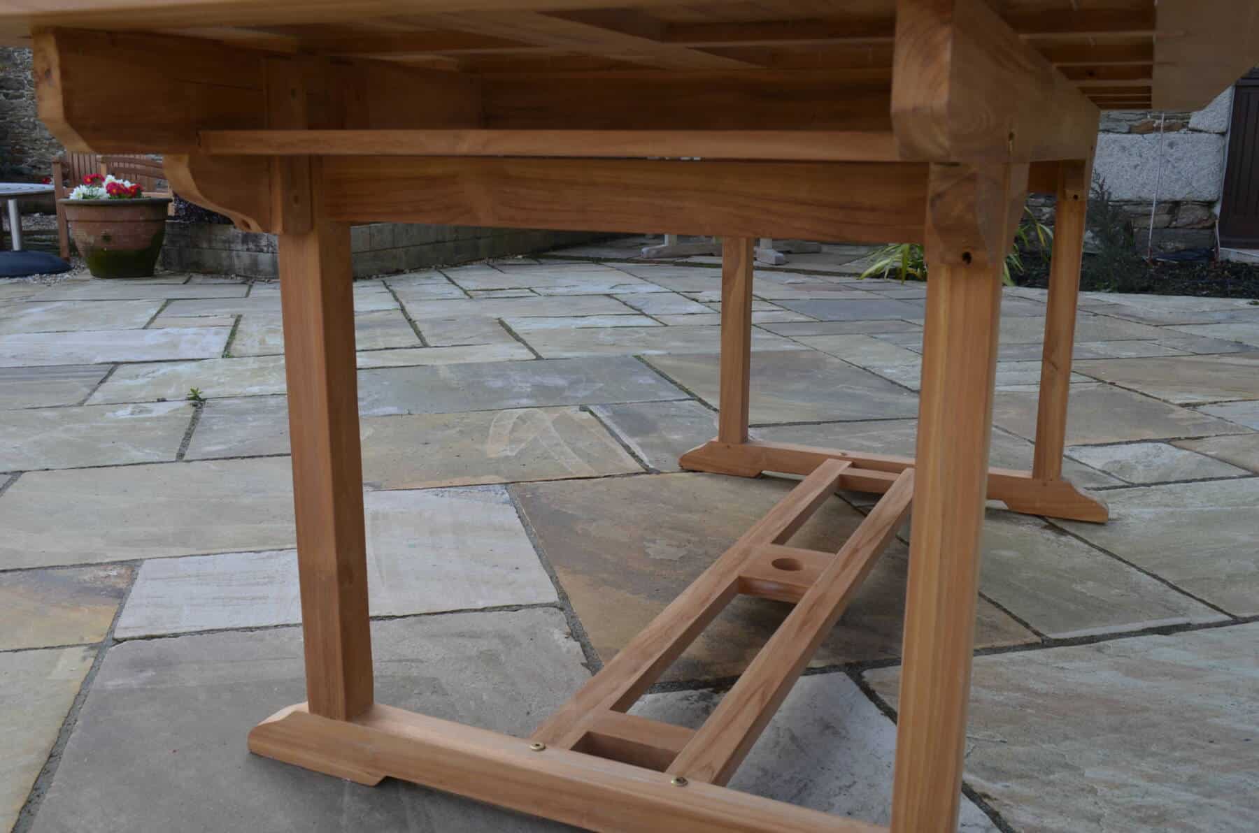 6 Seater Henley Teak Garden Dining Set - Henley 1.6m Rectangular Fixed Table with 2 Marlborough Armchairs and 4 Teak Dining Chairs