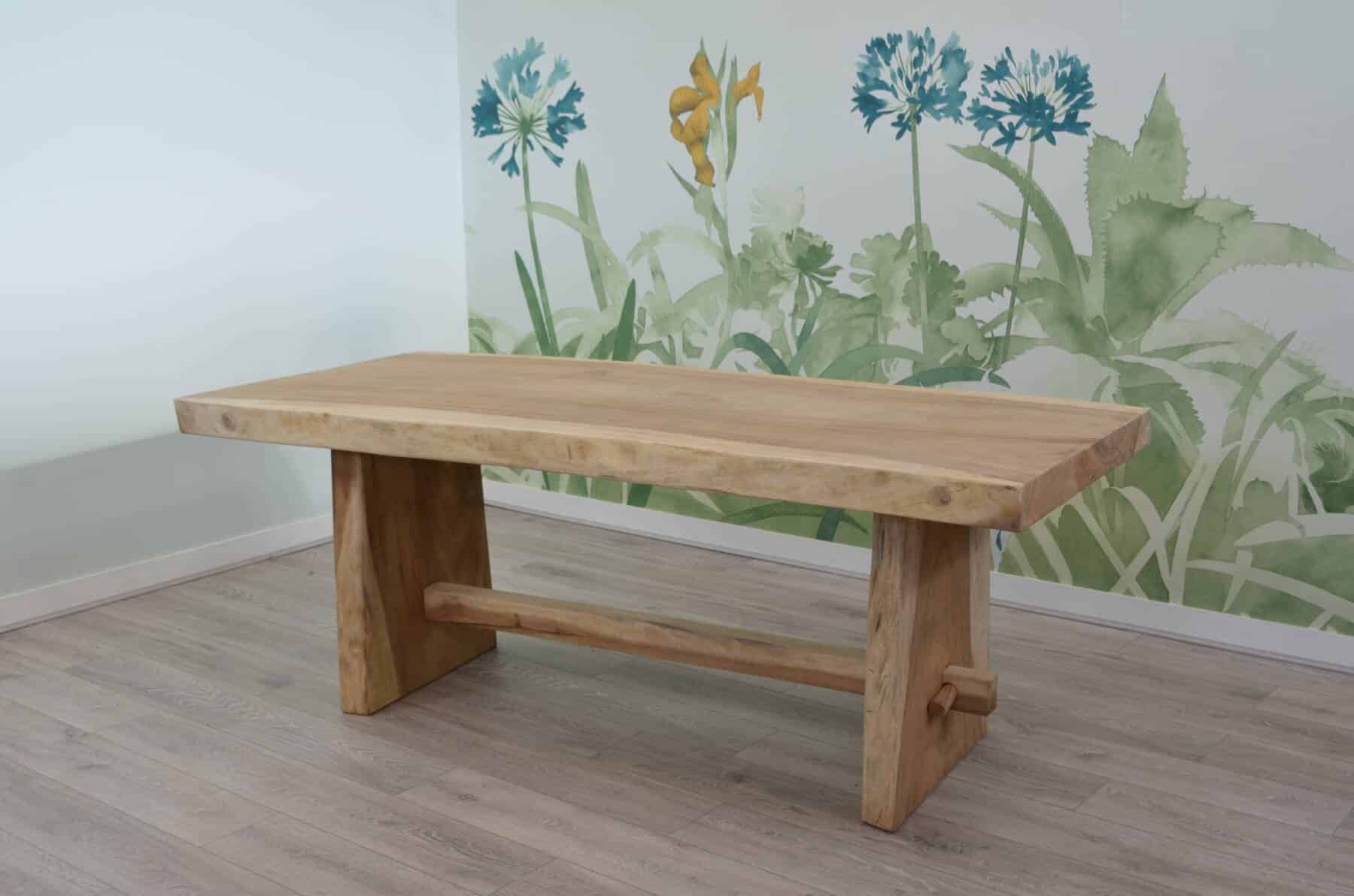 8 Seater Live Edge Dining Set | 2m Solid Wood Live Edge Dining Table with 2 x Live Edge 2m Benches