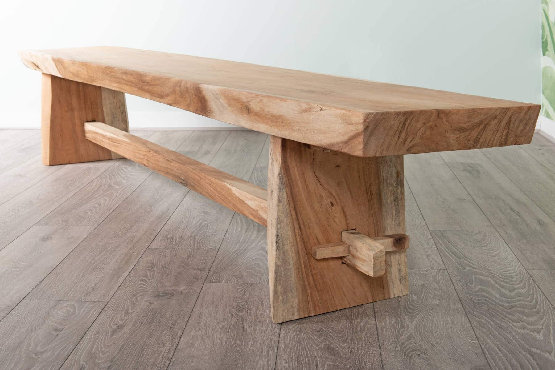 8 Seater Live Edge Dining Set | 2m Solid Wood Live Edge Dining Table with 2 x Live Edge 2m Benches